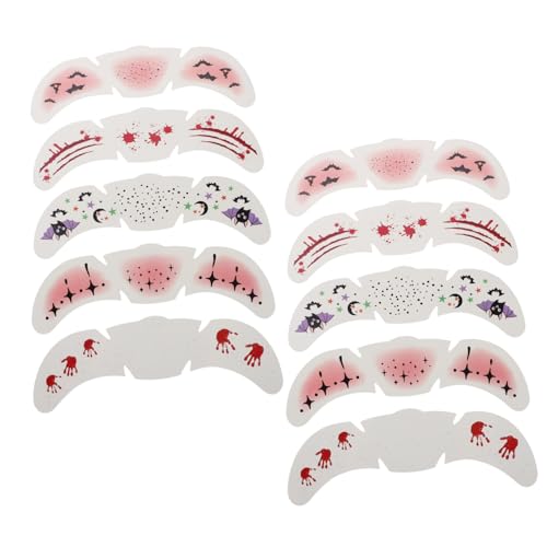 SHERCHPRY 10stücke Pack Wasserfeste Gesichtsaufkleber Mit Falschen Schönheitsflecken Realistische Narben-make-up-aufkleber Für Halloween Cosplay Und Tägliche Anwendung Hautfreundliches von SHERCHPRY