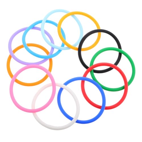 SHERCHPRY 11 Stück Teiliges Runde Silikon armbänder Schlüsselanhänger Modische Neon wristbands Weiche Komfortable Schlüsselbänder für Alltag und Events Vielseitige Silikon schlüsselringe von SHERCHPRY