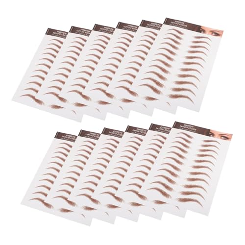 SHERCHPRY 12blätter Augenbrauen-transfer-aufkleber Brauner Augenbrauen-aufkleber Für Kostüm von SHERCHPRY