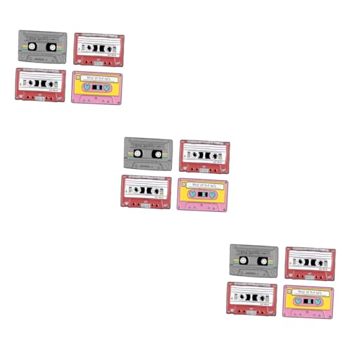 SHERCHPRY 12 Stck. Retro Cassette Tape Brosche Cartoon Anstecknadel Vintage Stil für Damen als Kleidung Accessoire und für Freunde zu Weihnachten oder Halloween von SHERCHPRY