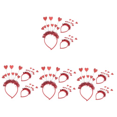 12 Stk Liebe Stirnband Stirnband Valentinstag Haare Haarband Für Hochzeitsfeiern Alien-stirnband Roter Herzkopf Bopper Glitzer-herz-stirnband Neu Amor Eisendraht Kleid Mädchen Kind von SHERCHPRY