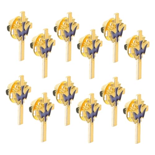 SHERCHPRY 12stücke Taubenschmuck Mit Kreuz Broschen Legierung Für Beerdigungen Rucksäcke Kleidung Taschen Hüte Und Inspirierende Accessoires von SHERCHPRY