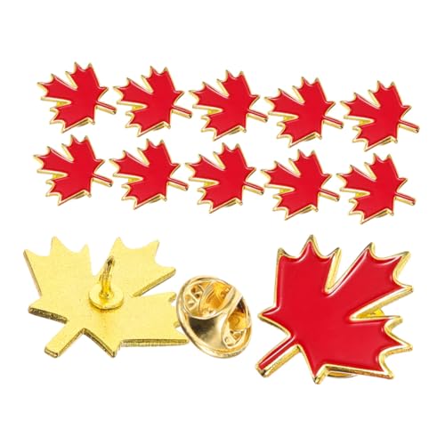 SHERCHPRY 12 Stück Teiliges Ahornblatt Broschen Set Emaillierte Metall Anstecknadeln Kleine Rote Maple Leaf Pins Modische Kragenclips für Damen Vielseitig für Pullover Kleider Schals Leicht von SHERCHPRY