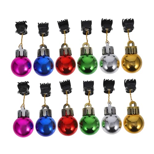 SHERCHPRY 12 Stück Teiliges Bunter Weihnachts Bartclips Glänzende Bartornamente mit Mini Haarklammern Wiederverwendbar Festlicher Bartschmuck für Männer zu Weihnachten und Zufällige Farbe von SHERCHPRY