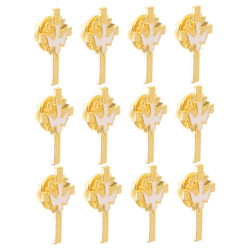 SHERCHPRY 12stücke Tauben-kreuz-anstecknadeln Aus Emaille-legierung Für Damen Beerdigungen Kleidung Rucksack Taschen Hüte Religiöse Und Friedensinspirierte Accessoires von SHERCHPRY