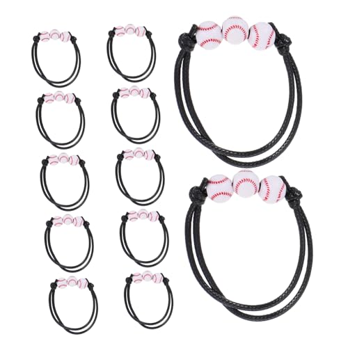 SHERCHPRY 12 Stück Verstellbare Baseball Armbänder Handgefertigt Gewachste Kordel Sportliche Schmuckstücke für Damen Herren Teens Baseball Party Deko und Fan Accessoires von SHERCHPRY