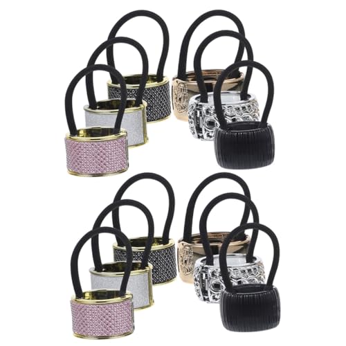 SHERCHPRY 12 Stücke Elastische Haargummis für Damen Pferdeschwanzhalter Haarschmuck für Mädchen Dünne Haarseile mit Manschettendesign Haarstyling Accessoires für Partys und Hochzeiten von SHERCHPRY