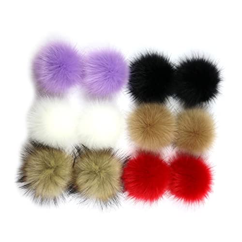 SHERCHPRY 12St kunstfell kunstpelz faux fur key chains the gift strickmützen haaraccessoires mützen stricken shoe flauschiger Anhänger flauschiger Bommelball Pullover Kette künstlich Schal von SHERCHPRY