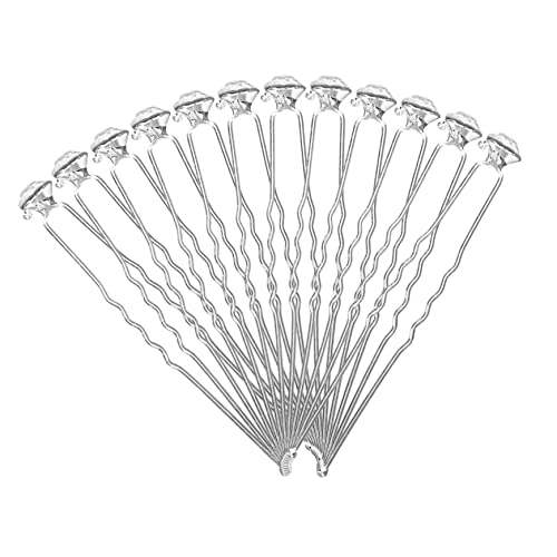 SHERCHPRY 12stücke Strass-haarnadeln Für Braut Hochzeit Haargabeln Frauen Haarknotengabeln Mit Glitzer-design Für Verschiedene Frisuren von SHERCHPRY