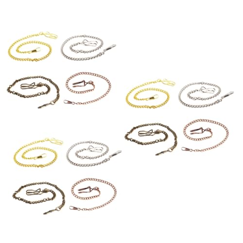 SHERCHPRY 12stücke Taschenuhr Kette Metall Uhrenkette Für Herren Retro Stil Langlebig Und Praktisch Als Schlüsselanhänger Dekoration Für Gürtel Und Taschen Gold Silber Rot Bronze von SHERCHPRY