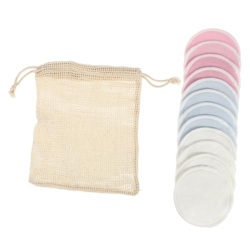 SHERCHPRY 13stücke Bambusfaser Make-up-entferner-pads Doppelschichtige Gesichtspuff Zum Reinigen Wiederverwendbare Abschminkpads Mit Netztasche von SHERCHPRY