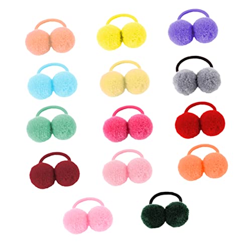 SHERCHPRY 14stücke Junge Mädchen Plüsch Ball Haarband Elastisch Haar Ring Haarschmuck Zubehör Für Mädchen Pferdeschwanzhalter von SHERCHPRY