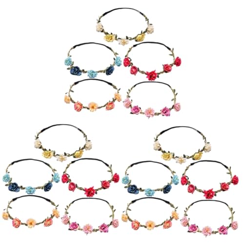 SHERCHPRY 15 Stk Haarband Haargummis Tiara Blumenmädchen Kopfschmuck Braut-Gänseblümchen-Kopfbedeckung Blumenstirnbänder für Mädchen kleines Gänseblümchen Stirnband Kranz von SHERCHPRY