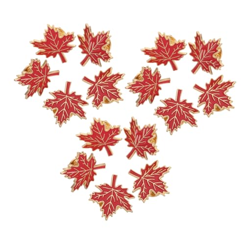 SHERCHPRY 15 Stück Ahornblatt Flaggen Brosche Herbstbroschen Schmuck Metall Anstecker Rucksack Anstecknadeln Ahornblätter Für Kostüme Herbstblätter Brosche Tag Anstecknadel von SHERCHPRY