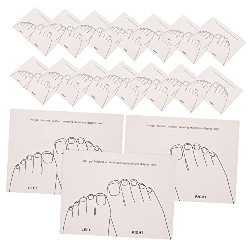 SHERCHPRY 15 Stück Fußschimmelpilzkarte für Nägel Farbe Nagelstudio-Anzeigekarte Farbmusterkarten Maniküre mit Tafel Nagelspitzen mit Halter Displaykarten für falsche Nägel Papier von SHERCHPRY