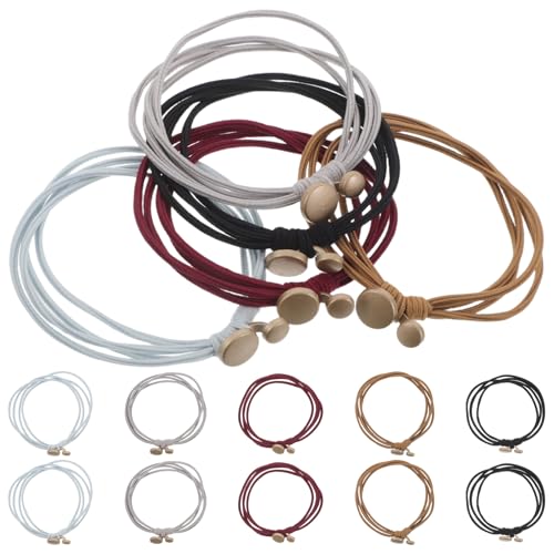 SHERCHPRY 15 Teiliges Metall-haargummis mit Elastischem Ponytail-halter Modische Haarbänder für Frauen Stabile Schonende Zopfgummis in Blau Schwarz Weinrot Khaki Vielseitig als von SHERCHPRY
