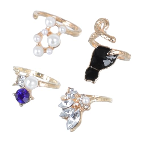 SHERCHPRY 16 Stück Teiliges Cat Shape Knöchelring Set mit Perlenbesatz Verstellbare Filigrane Schmuckringe für Damen Modisches Elegantes Stapelring Set für Alltag und von SHERCHPRY