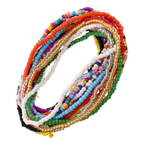 SHERCHPRY 17stücke Perlenfußkettchen Für Damen Handbesticktes Boho-Stil Fußkettchen Elastische Glasperlen Fußkettchen Mit Bunten Farben Für Erwachsene Und Mädchen von SHERCHPRY