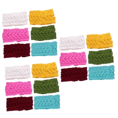 SHERCHPRY 18 Stk gestricktes Stirnband aus Wolle Make-up-Haarband Haarbänder für Damenhaar Mädchen-Hijab Stirnbänder für Damen wärmeres Stirnband Handbuch Hörmuschel Kopfbedeckung Schal Garn von SHERCHPRY