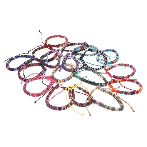 SHERCHPRY 18 Stück Teiliges Boho Freundschaftsarmband Set aus Verstellbaren Geflochtenen Baumwoll und Wachsfadenarmbändern in Bunten Farben Leichte Strandarmbänder für Damen und Jugendliche von SHERCHPRY