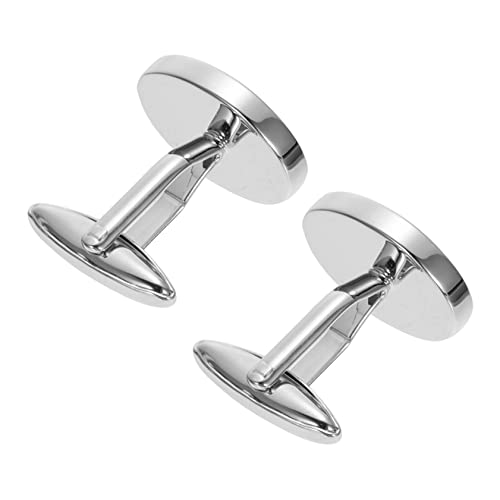 SHERCHPRY 1Paar Manschettenknöpfe Legierung Einfache Ovale Knöpfe für Herren für Formale Kreative DIY Projekte Silberfarben Perfektes Accessoire SHERCHPRY 1Paar Manschettenknöpfe Legierung Einfache Ovale Knöpfe für Herren für Formale Kreative DIY Projekte Silberfarben Perfektes Accessoire von SHERCHPRY