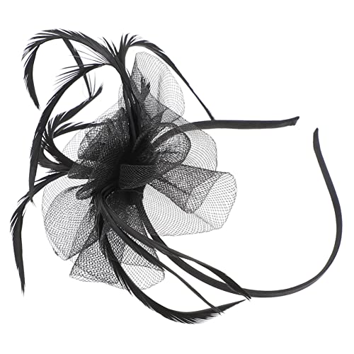 SHERCHPRY Kopfschmuck Braut Netz Tanzparty Kopfbedeckung Hochzeit Haarreif Party Kopfreif Fotografie Schmuck Stirnband Federkopfschmuck von SHERCHPRY