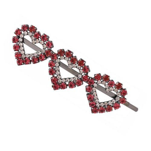 SHERCHPRY Herz Haarnadel Haarklammer Strasssteine Glänzend Für Frauen Und Mädchen Praktische Haarspange Für Besondere Anlässe Geburtstagsgeschenk Rutschfest Seitenklemme von SHERCHPRY