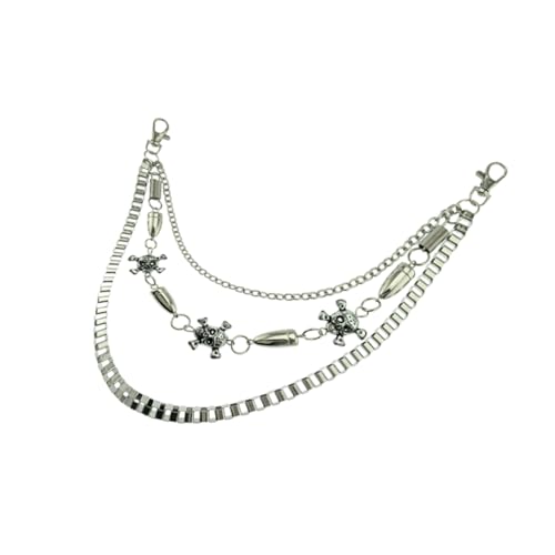 SHERCHPRY 1Stück Punk Hosenkette für Männer Frauen Mehrlagige Jeanskette mit Hip Hop Dekoration für Jeans Taschen Silberfarbene Metallkette Stilvolle Accessoires SHERCHPRY 1Stück Punk Hosenkette für Männer Frauen Mehrlagige Jeanskette mit Hip Hop Dekoration für Jeans Taschen Silberfarbene Metallkette Stilvolle Accessoires von SHERCHPRY