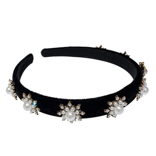 SHERCHPRY Schneeflocke Haarband Für Party Stirnband Weihnachten Damen Haarschmuck Kopfband Kopfschmuck Schwarz Mit Schneeflocken Design von SHERCHPRY