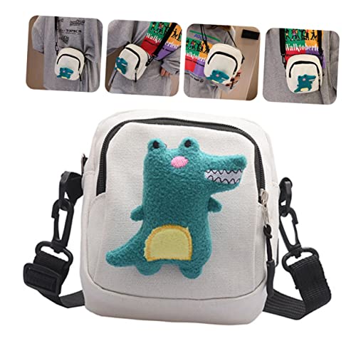 SHERCHPRY Kleine Umhängetasche Dinosaurier Muster Canvas Messenger Tasche Für Mädchen Kleiner Handytasche Schultertasche Für Freizeit Und Reisen Niedliches Cartoon Design von SHERCHPRY