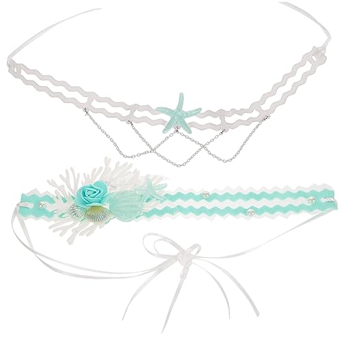 SHERCHPRY Meerjungfrauen-accessoires Für Damen Set Mit Stirnband Und Halskette Meerjungfrauen-haarschmuck Und -halsketten Strand-schmuck Für Frauen von SHERCHPRY