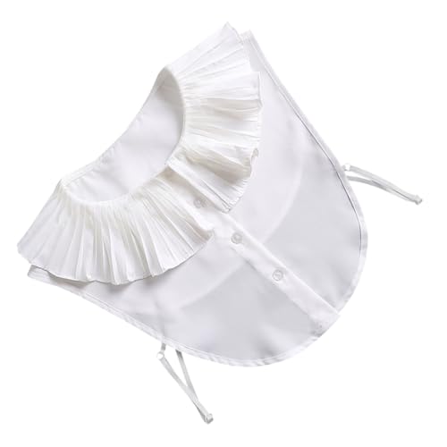 SHERCHPRY 1stk Falscher Kragen Damenblusen Für Die Arbeit Abnehmbarer Krageneinsatz Schals Für Damen Elegant Kostümzubehör Spitzenkragen Weiß Chiffon Fräulein Kleiner Schal von SHERCHPRY