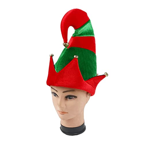 SHERCHPRY 1stk Halloweenkostüm Karnevalsparty Clown Cosplay Elfenhut Mit Glocken Neuheit Hut Karneval Clown Zubehör Weihnachts Lustiger Hut Tiara Requisiten Weihnachten Rot von SHERCHPRY