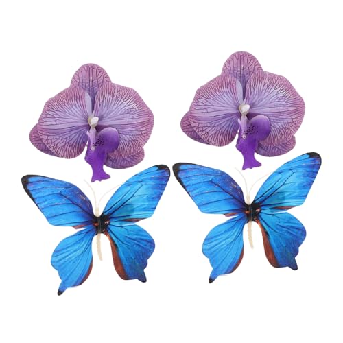 SHERCHPRY 2 Paar Boho Blumen Schuhclips Für Mädchen Abnehmbare Orchideen Und Schmetterlingsanhänger Süße Sandalendekorationen Für Hochzeit Sommer Camping Strandurlaub von SHERCHPRY