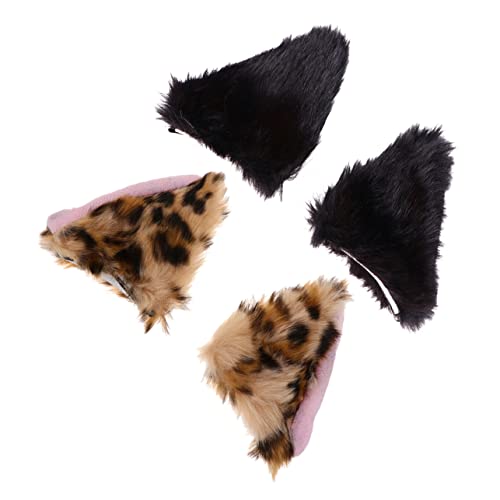 SHERCHPRY 2 Paar Fuchs Ohr Haarspange Kopfbedeckungen für Damen Frauen pelzige Kopfbedeckung Katzenohr Haarnadel Haarspangen Cosplay-Haarschmuck Haar Klammern Tier schmücken Fräulein Flanell von SHERCHPRY