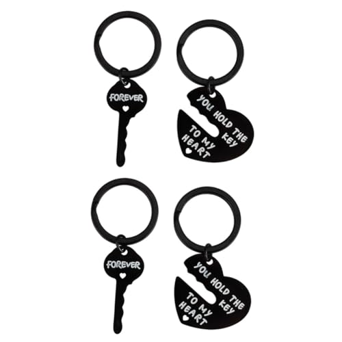 SHERCHPRY 2paare Schlüsselring Aus Edelstahl Mit Romantischer Gravur Für Valentinstag Geburtstage Für Multifunktional Für Schlüssel Oder Taschen von SHERCHPRY