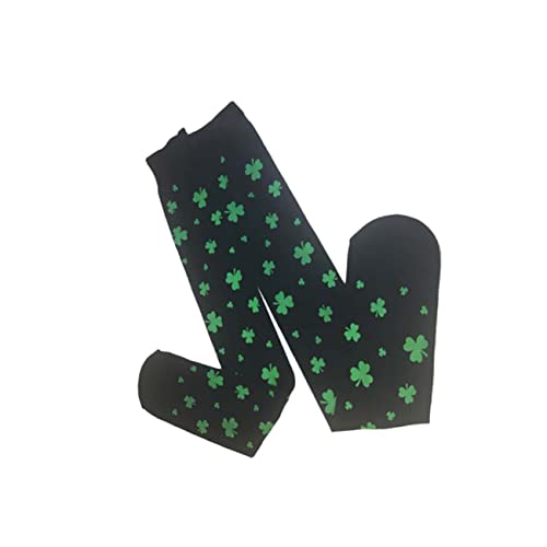 SHERCHPRY 2 Paar St. Patricks Day Kostümzubehör Kleeblatt-beinstrümpfe Irische Cosplay-party-kostüme Overknee-strümpfe Stoffsocken Kleelange Socken Dacron Kniestrümpfe Kleidung Partybedarf von SHERCHPRY
