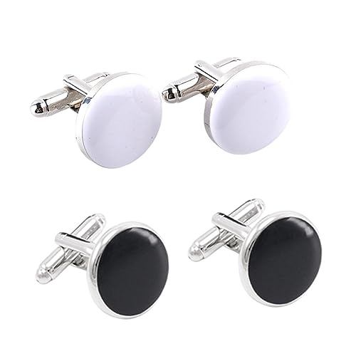 SHERCHPRY 2 Paare Herren Manschettenknöpfe Rundform Französische Cufflinks Legierung Elegantes Shirt Zubehör für Anlässe Wie Dinnerpartys und Geschäftsmeetings von SHERCHPRY