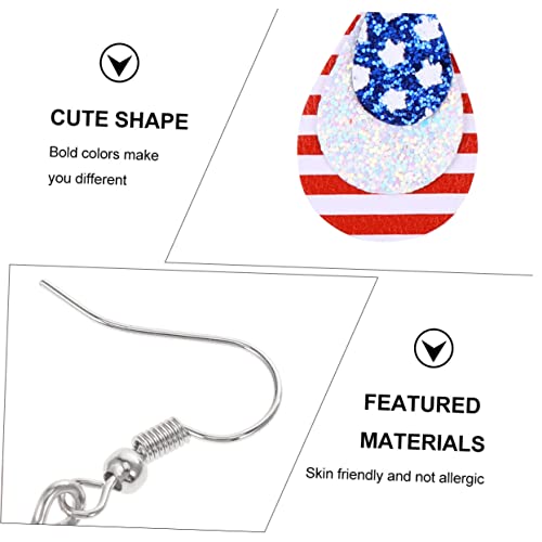 SHERCHPRY 2 Paare Independence Day Ohrringe Damen PU Ohrhänger Wasserfallform Dreischichtig Leicht Modischer Ohrschmuck für Frauen und Mädchen von SHERCHPRY