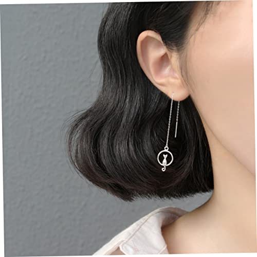 SHERCHPRY 2 Paare Mondförmige Einfädler Ohrringe Damen Lange Quaste Ohrschmuck Leicht Kupfer Vergoldet Für Teenager Und Frauen Alltag Hochzeit von SHERCHPRY