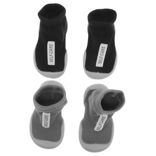 SHERCHPRY 2 Paare Sockenschuhe Atmungsaktive Erste Lauflernschuhe mit Weicher Sohle Rutschfest Leicht und Unterstützend für Jungen und Mädchen Innen Außentragen von SHERCHPRY