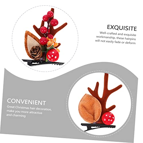 SHERCHPRY 2 Paare Weihnachts Haarspangen aus Langlebigem und Vliesstoff Kreative Rentier Geweih Haarnadeln Festliche Xmas Haarschmuck für Damen Vielseitig als Haarclip und Dekoration SHERCHPRY 2 Paare Weihnachts Haarspangen aus Langlebigem und Vliesstoff Kreative Rentier Geweih Haarnadeln Festliche Xmas Haarschmuck für Damen Vielseitig als Haarclip und Dekoration von SHERCHPRY