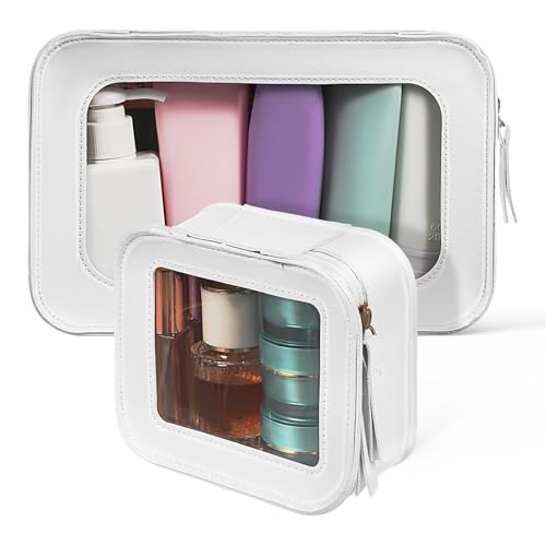 SHERCHPRY 2stücke Transparenter Kulturbeutel Durchsichtige Reisetasche Organizer-Tasche Für Damen Make-up-Tasche Mit Reißverschluss Aufbewahrungsbeutel Für Kosmetik Leicht Und Tragbar von SHERCHPRY