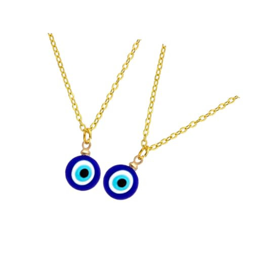 SHERCHPRY 2 STÜCK Blaues Auge Halskette Vergoldet Unisex Anhänger mit Teufelsauge Design Schutz Schmuck für Damen Herren Alltag und von SHERCHPRY