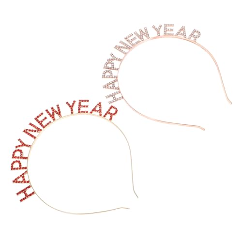 SHERCHPRY 2 STÜCK Glitzer Haarreifen Happy Year Stirnbänder für Neujahrspartys Rotes Roségoldenes Design für Damen und Mädchen SHERCHPRY 2 STÜCK Glitzer Haarreifen Happy Year Stirnbänder für Neujahrspartys Rotes Roségoldenes Design für Damen und Mädchen von SHERCHPRY