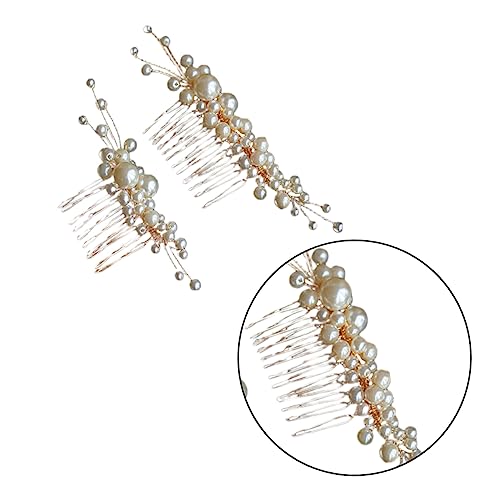 SHERCHPRY 2 STÜCK Handgefertigtes Teiliges Braut Perlen Haarkamm Set Eleganter Schmuck Haarkamm für Hochzeit Vielseitiges Haarschmuck Accessoire für Braut und Brautjungfern Perlendekoration von SHERCHPRY