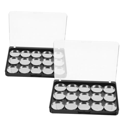 SHERCHPRY 2sätze Leere Lidschattenbehälter Mit Transparentem Deckel Und Nachfüllbarem Concealer-spender Magnetisch Für Diy-make-up-organizer Und Kosmetikaufbewahrung Kompakt Und von SHERCHPRY