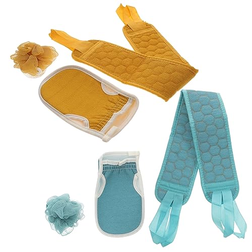 SHERCHPRY 2 Sätze Körperreinigungstuch Teiliges Exfoliating Handtuch mit Rückenschrubber und Reinigungsbällen für Effektive Hautpflege und Sanfte Körperreinigung Farben von SHERCHPRY