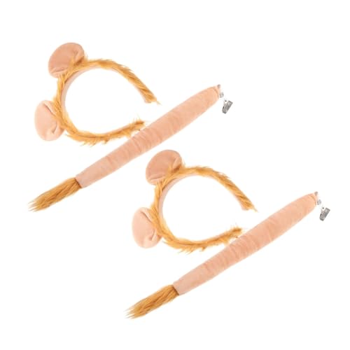SHERCHPRY 2 Sätze Stirnband- -Set Party-Requisite Tiere Kinderkostüm-Requisite Plüsch Kleinkind Kopfschmuck Tiere Kostüm Requisiten exquisites Tierkostüm Stoff Orange von SHERCHPRY