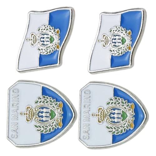 SHERCHPRY 2 Sätze National flag pin Zinc alloy brooch Flag lapel pin elegante Brustnadel Kleidungszubehör für Nationalflaggen geschenk Brosche aus Zinklegierung Anmut San Marino Kragennadel von SHERCHPRY